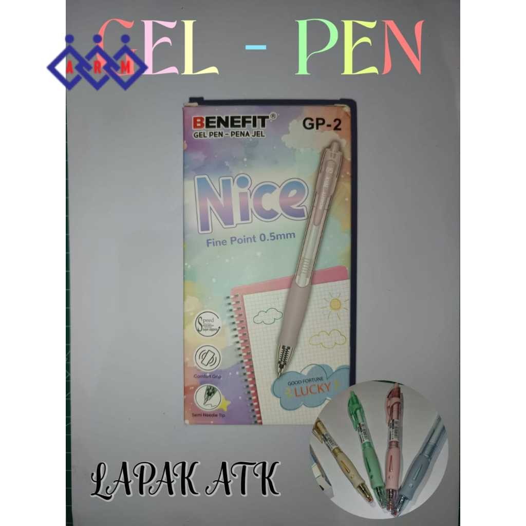 

GEL PEN GP-2 BENEFIT NICE WARNA HITAM ( 1 LUSIN ) Best Seller