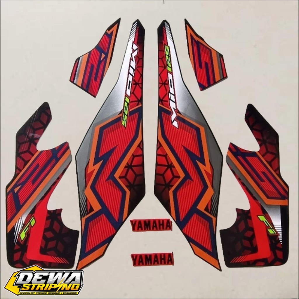 Striping Yamaha Mio m3 125 mio125 2024 hitam merah list body standar