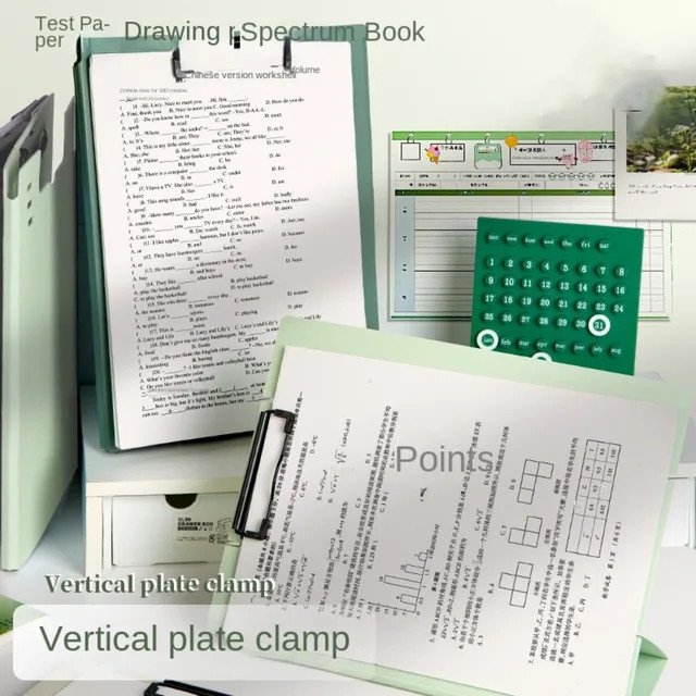 

Multi functional A4 folder clamp storage box, writing pad, large capacity writing storage integrated document board clamp folder