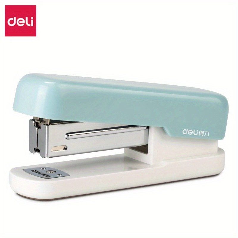 

1pc Deli Pastel Stapler Supports #12/24/6/26/6 Staples, Metal & Plastic Construction, Bind Paper Books Student Office Supplies