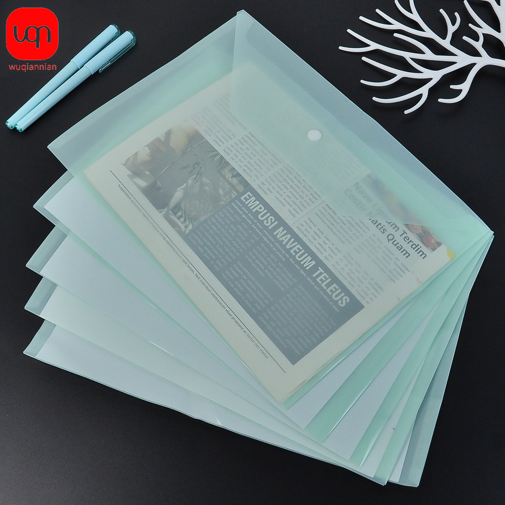 

10pcs Morandi color file bag Plastic 16C A4 paper storage folder Transparent portfolio S ool and office binders