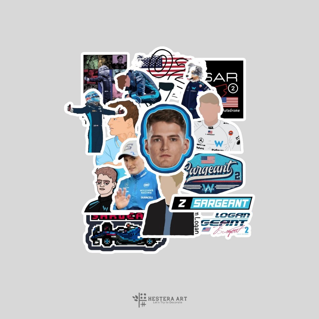 

Stiker Pack Pembalap F1 Sticker Vinyl Doff Laminasi | Stiker Logan Sargeant