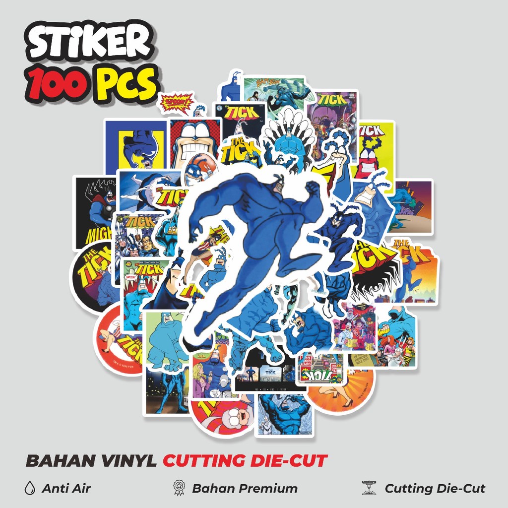 

Terbaru! 50 pcs Sticker Kartun The Tick Sticker Dekorasi Lucu Kreatif untuk Notebook, Skateboard, HP