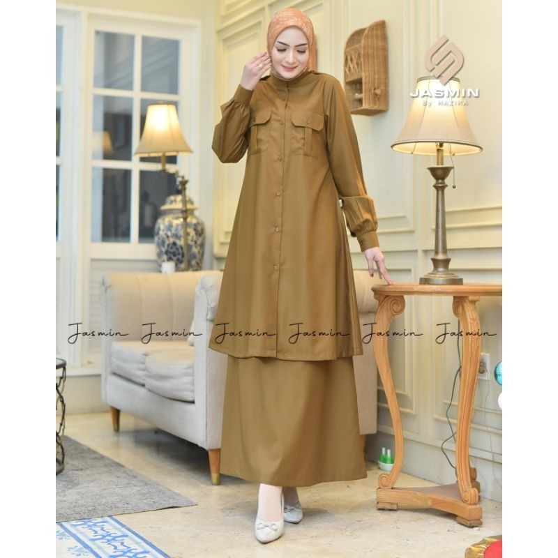 NUDSZ jasminbyhazira R.022. STELAN ROK KHEKY, PNS, PEMDA.BAJU KERJA WANITA. STELAN ROK WANITA KERJA.