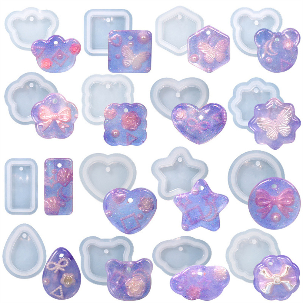

1Pcs Heart Star Pendants Silicone Mold Keychain Epoxy Resin Casting Mould for DIY Necklace Bracelet Jewelry Making Craft Finding