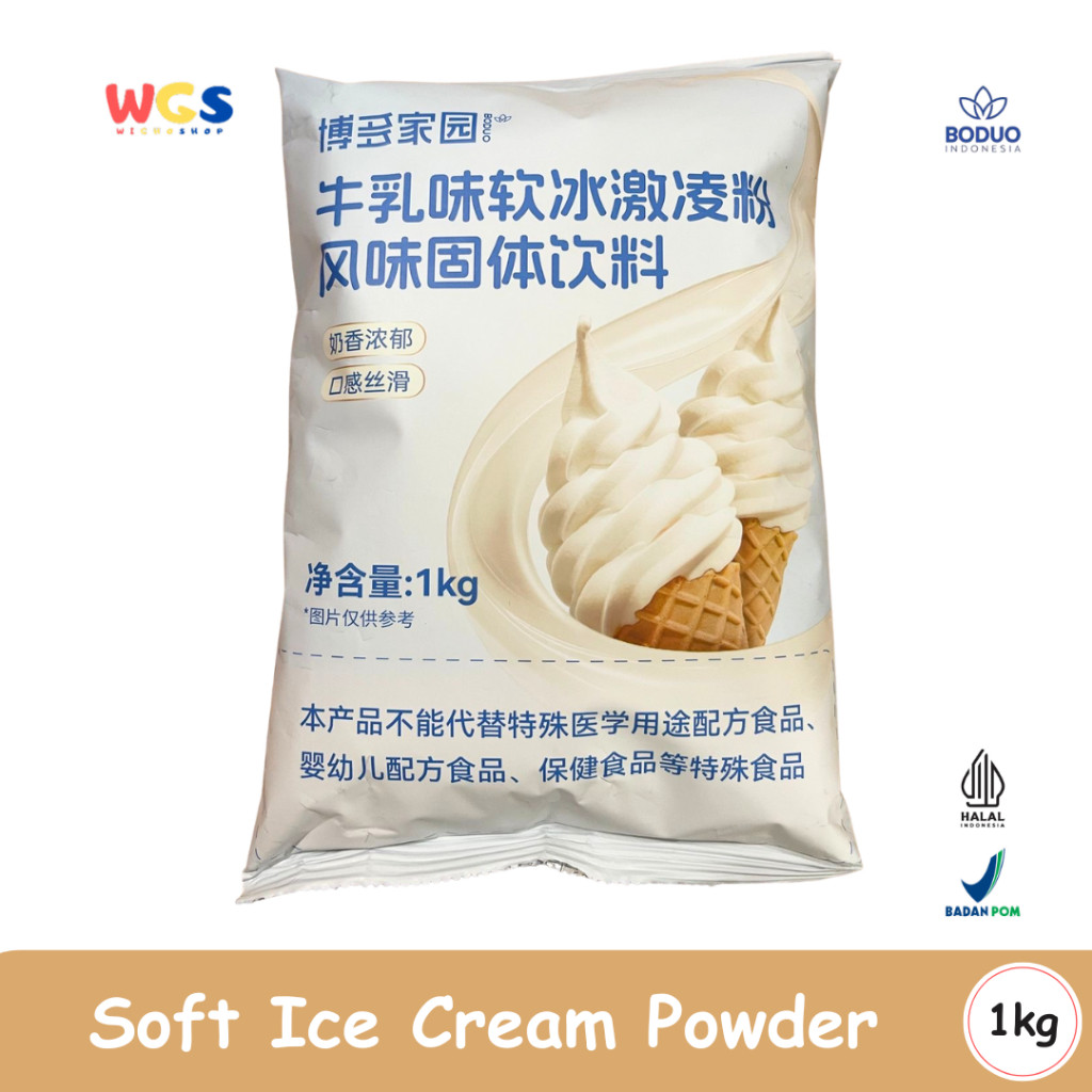 

BODUO Milk Soft Serve Ice Cream Powder 1kg – Bubuk Es Krim Lembut dengan Rasa Susu Premium