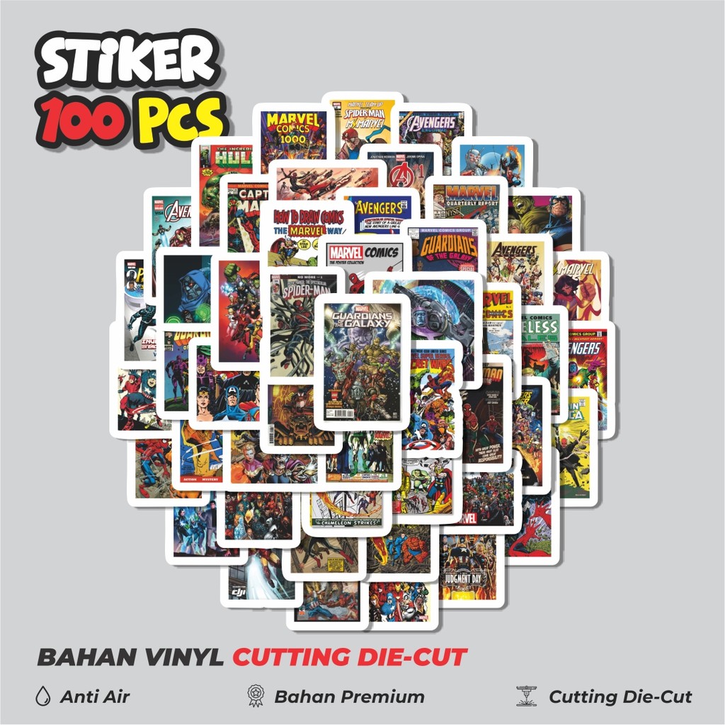 

Terbaru! 50 pcs Stiker Komik Superhero Dekorasi Lucu Kreatif untuk Notebook, Skateboard, HP