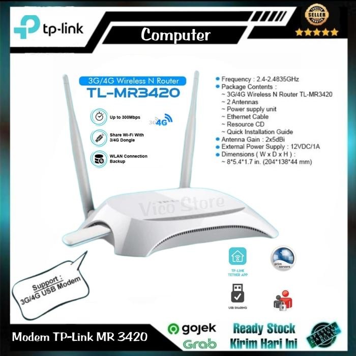 Modem Router TP-Link TL MR3420 MR 3420 3G 4G LTE Internet Wireless V5