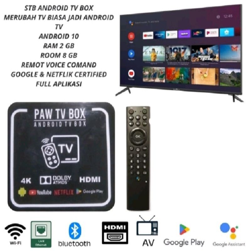 stb android 10 v'5 remot voice