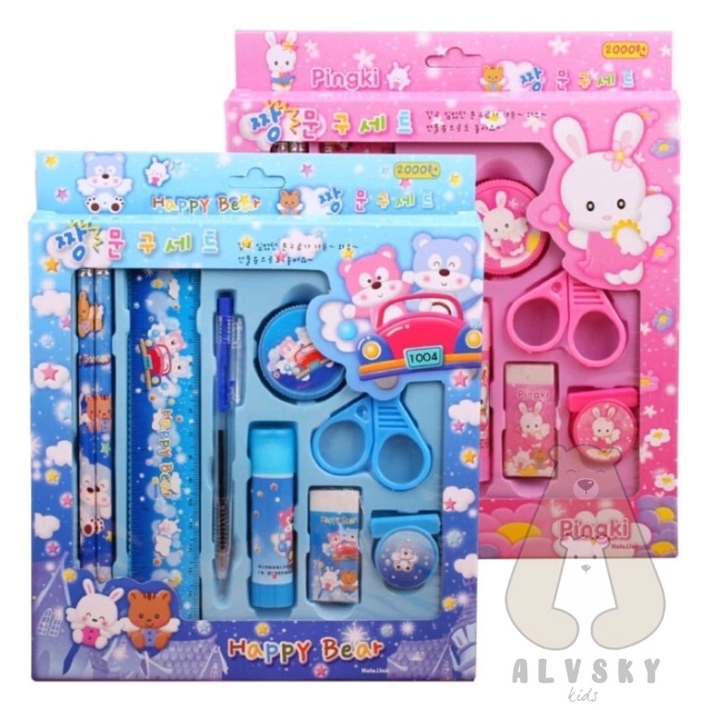 

ALVSKY PENSIL SET 10 IN 1 ALAT TULIS SEKOLAH ANAK KARAKTER LUCU STATIONERY SET