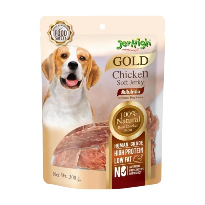 

JERHIGH GOLD Chicken Jerky 300 325 GR Dog Snack Cemilan Treats Anjing Dehydrated Meat Soft Crispy Bite - SoftJerky300GR
