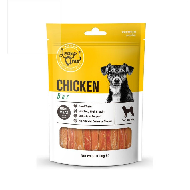 

JERKY TIME Chicken Beef Duck Lamb 80 GR Dog Snack Cemilan Treat Anjing - Chicken Bar