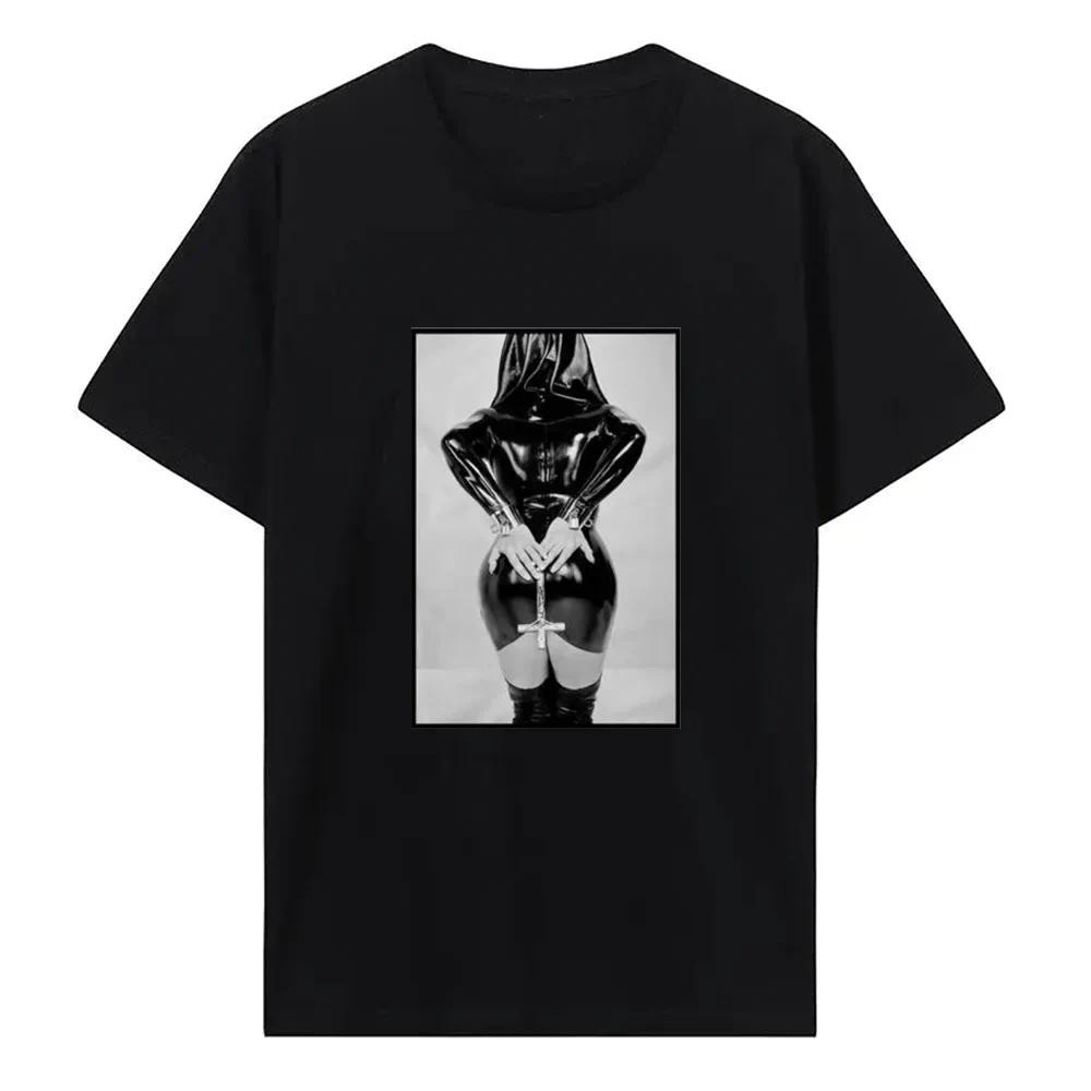 Humor Biarawati Nonne Gereja Setan T Shirt Porno Porno Agama Salib Terbalik Pria Terbaru Desain Gaya