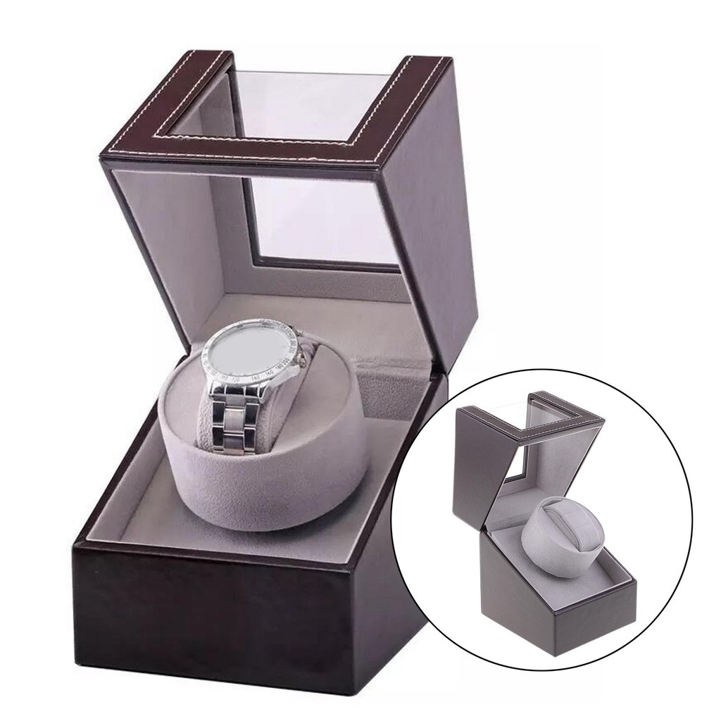 Mini Battery Powered Automatic Watch Winder Winding Box for Mechanical Watch Crocodile pattern