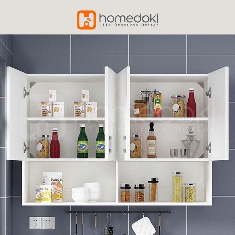 Homedoki Lemari Dinding Dapur /  Kitchen Set 2 Pintu Minimalis / Rak Atas Dapur/ Rak Dinding Dapur /