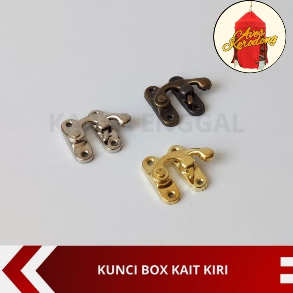 Kunci Box Perhiasan - Grendel Pengait Kotak Perhiasan Tebal / Souvenir PLAT