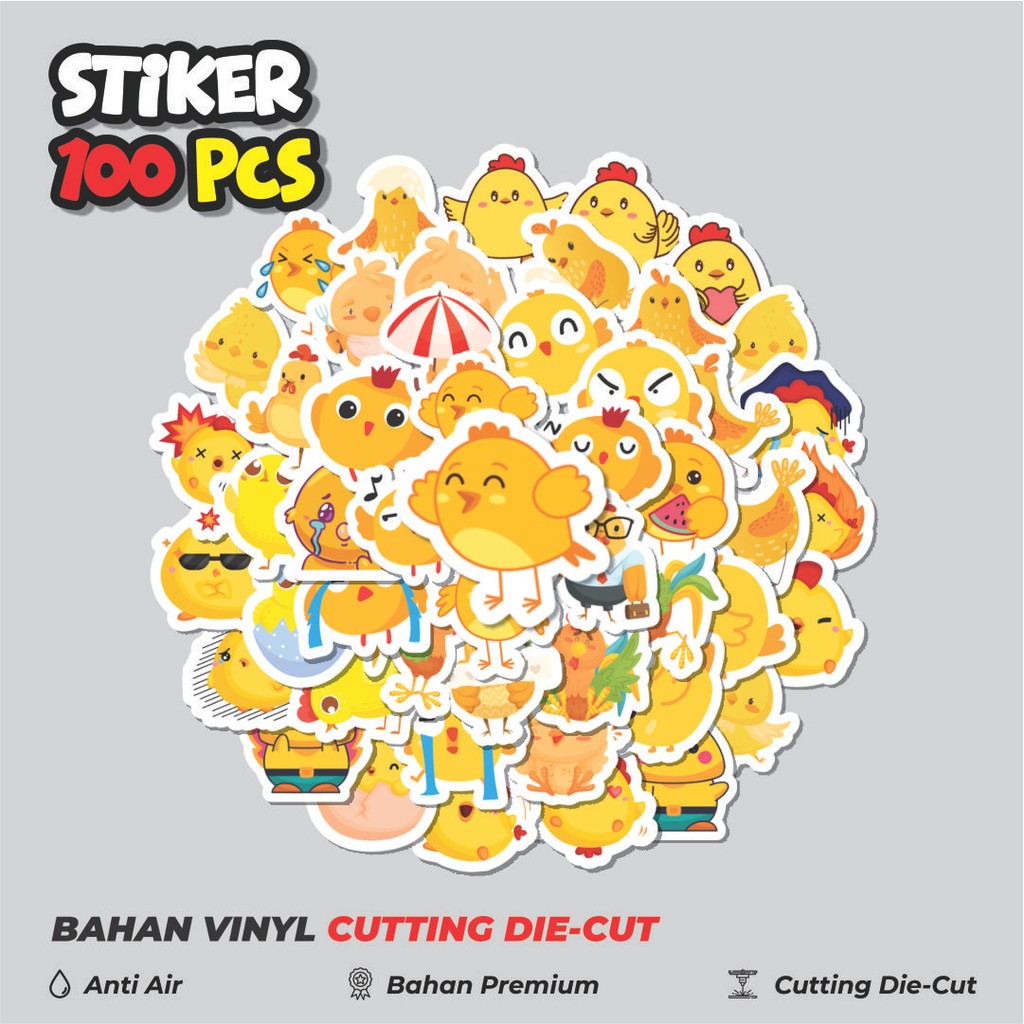 

Terbaru! 50 pcs Stiker Hewan Ayam Dekorasi Lucu Kreatif untuk Notebook, Skateboard, HP