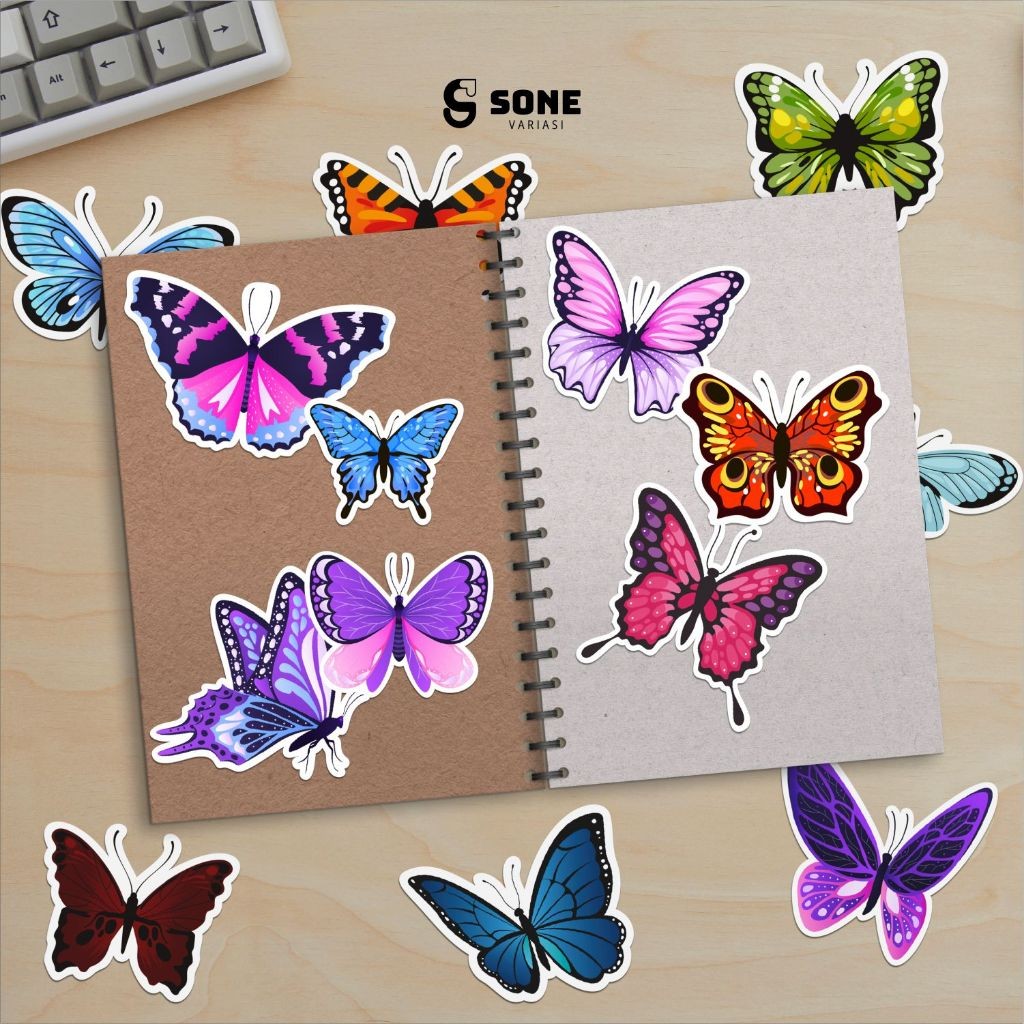 

Sticker Pack BUTTERFLY / Stiker Hewan Animasi Paper Vinyl Deco Buku Jurnal Tumbler Laptop Aesthetic