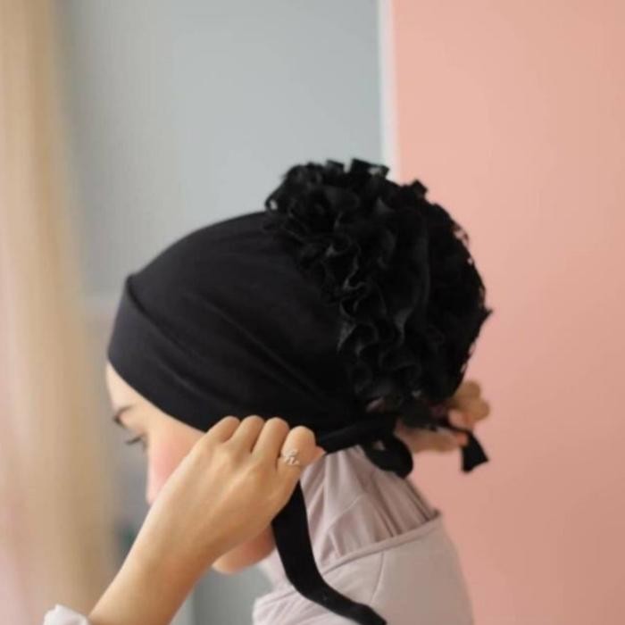 Inner Cepol Turki Ciput Turki Cepol Rambut Hijab Daleman Jilbab Murah - Black
