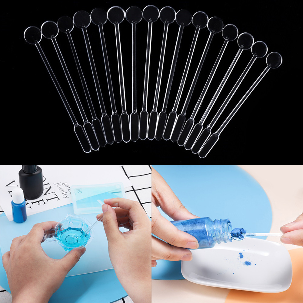 

10/20/50/100Pcs Dispensing Resin Silicone Mold Tool Stirring Stick Spoon Plastic Mix Stick Rod for DIY Crafts Epoxy Resin Tools