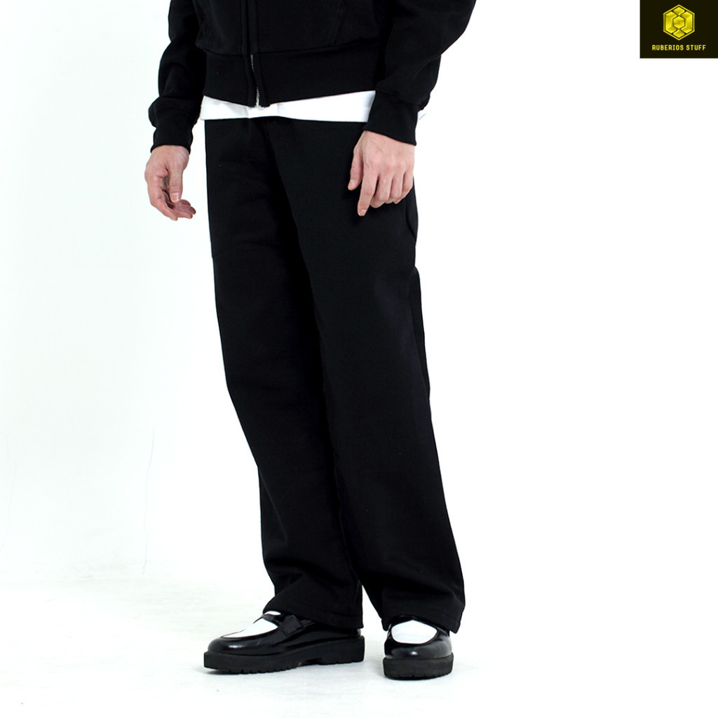 All Around Faded Sweatpants Wide Leg Onyx 375GSM