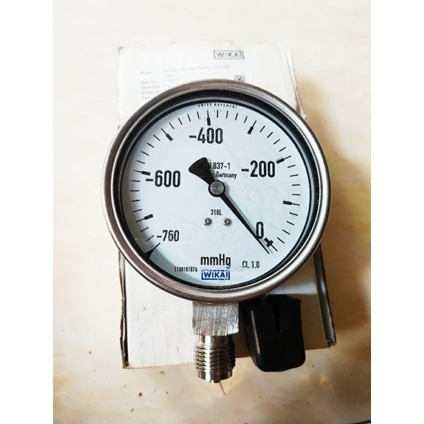 WIKA VACUM GAUGE 232.50.100 -760 mmHG