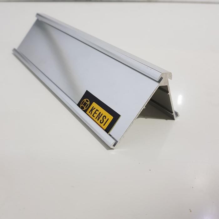 

【YANA-M】DISKON!!! Name Plate Holder / Sign Holder Besar Kecil Alumunium - Abu-abu Muda
