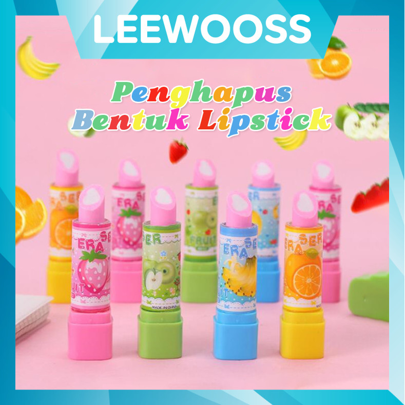 

LEEWOOSS S5671 Penghapus Bentuk Lipstik Warna Warni Penghapus Pensil Bentuk Lipstik Penghapus Pensil model Lipstik