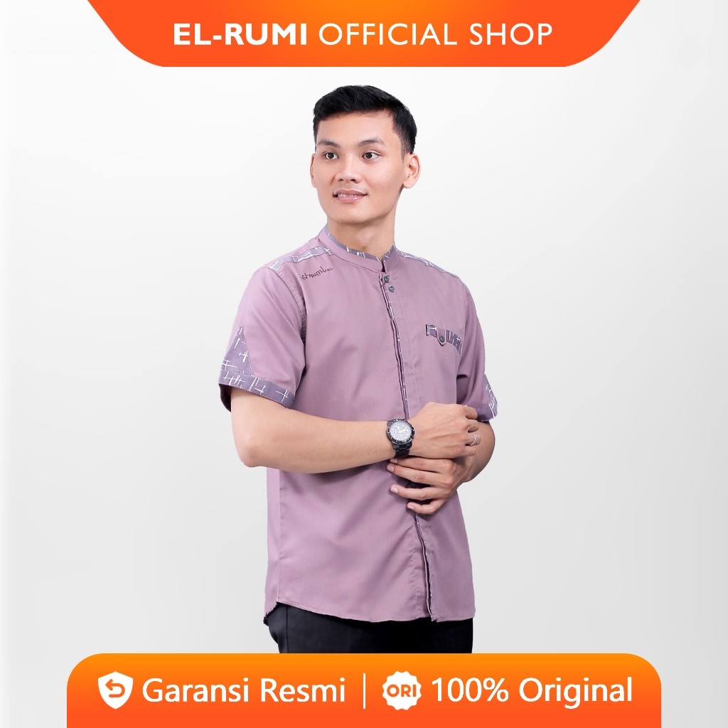 Baju Koko Pria Lengan Pendek Original El Rumi Motif Yisunsin