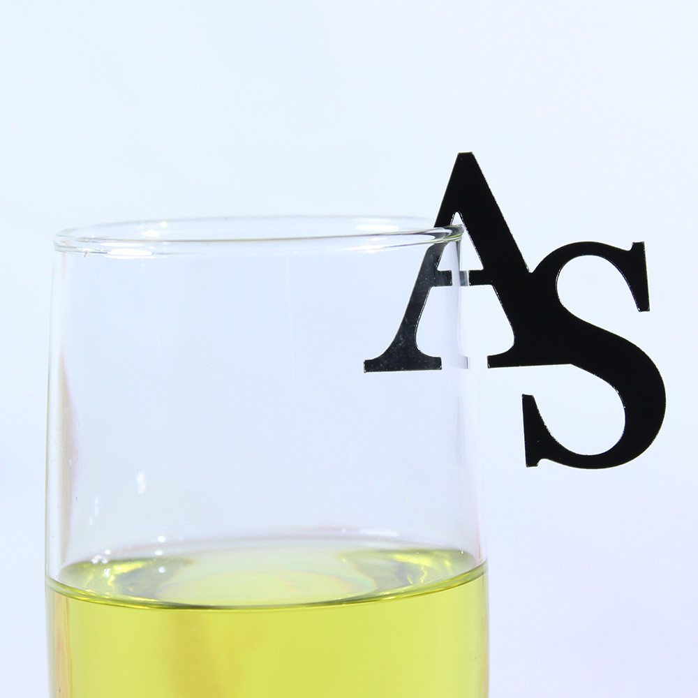 

Personalized Drink Initial Tags Wedding Acrylic Drink stirrers Drink Toppers For Champagne Charms Drink Toasting Tags TableDecor