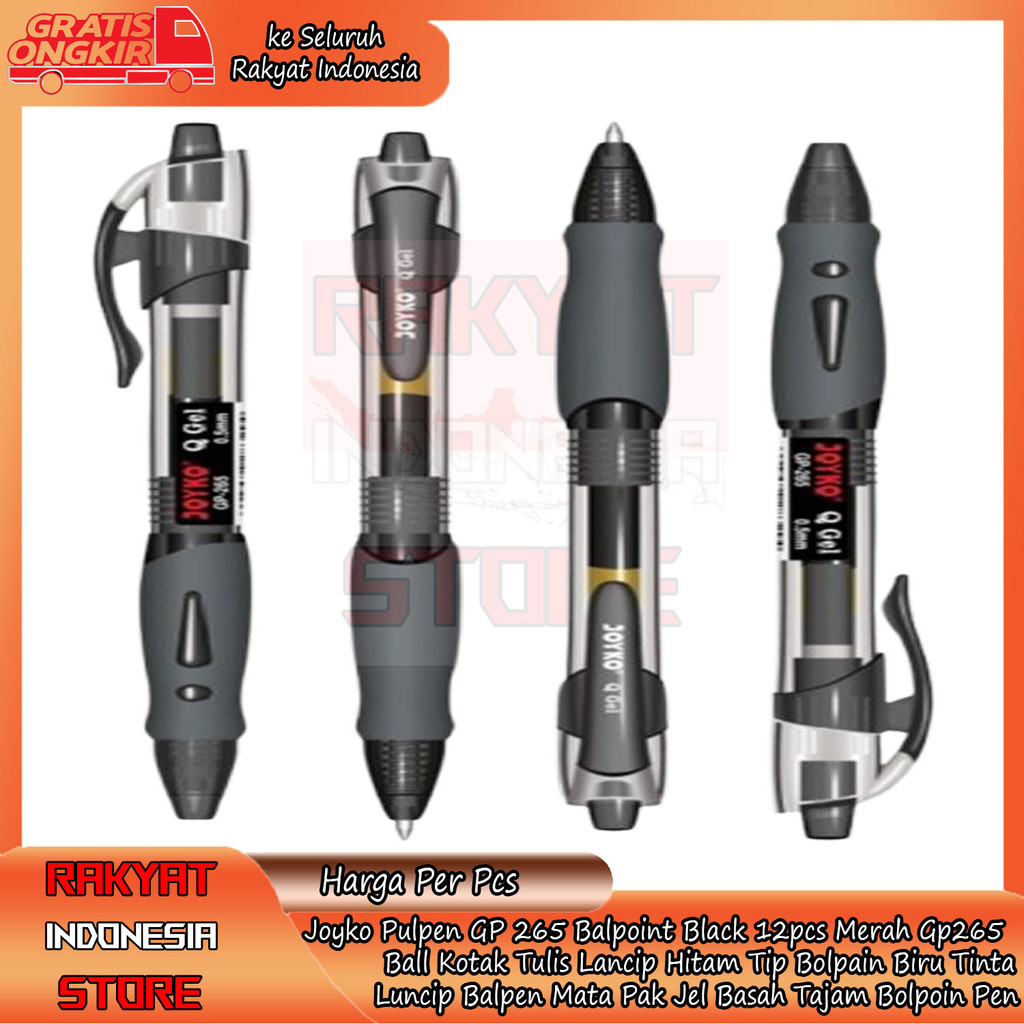 

Pulpen GP 265 Balpoint Black 12pcs Merah Gp265 Ball Kotak Tulis Lancip Hitam Tip Bolpain Biru Tinta Luncip Balpen Mata Pak Jel Basah Tajam Bolpoin XAGL Pen Bullet 1pcs Menulis Gel
