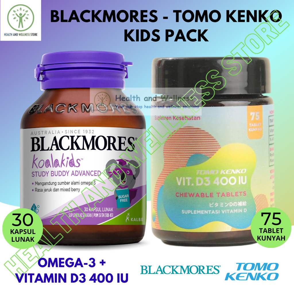 Blackmores Koalakids Study Buddy Advanced  Dan Tomo Kenko Vitamin D3 400 IU Chewable Tablets