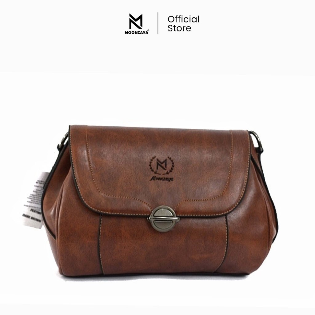 MOONZAYA - Tas Pertiwi Moonzaya Tas Selempang Wanita Tas Sling Bag Wanita Tas Kulit Waterproof