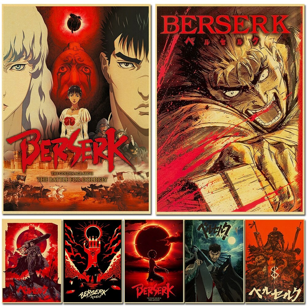 

Ultra Comfortable Japanese Art Wall BERSERK Poster Canvas Painting Poster for Home Decor living room wall art for bed room