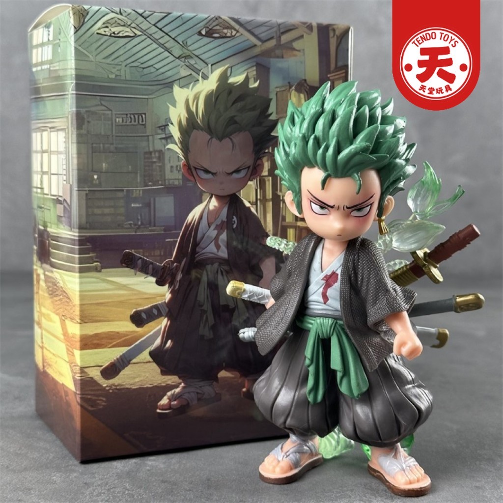 Figure Zoro One Piece Chibi Sword Pedang Zoro Roronoa Box Action Figure Anime Grosir Murah Luffy Pat