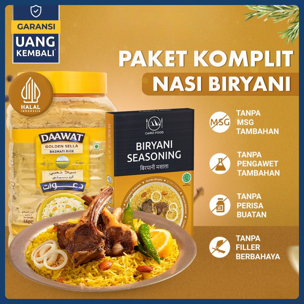 

Paket Komplit Nasi Biryani Sehat – Tanpa MSG, 100% Rempah Murni | Cairo Food