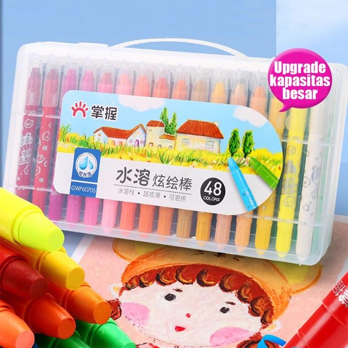 

TERLARIS! Grasp Crayon Set 48 Warna Mata Sedang Silky Crayon Water Soluble Crayons Krayon Licin Grasp - NEW - 12 warna