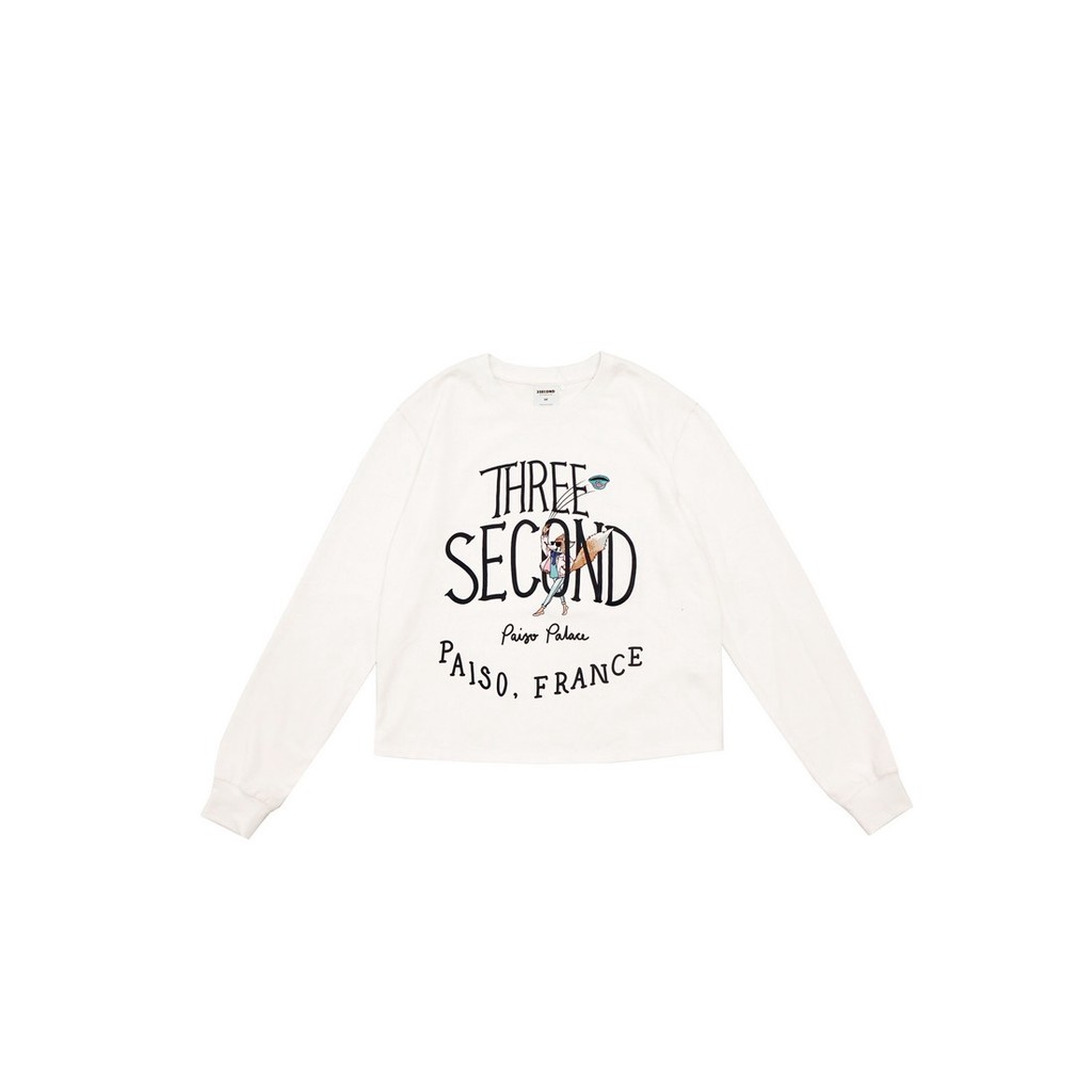 3Second Kaos Wanita Mid Crop Panjang Putih NO-103042322