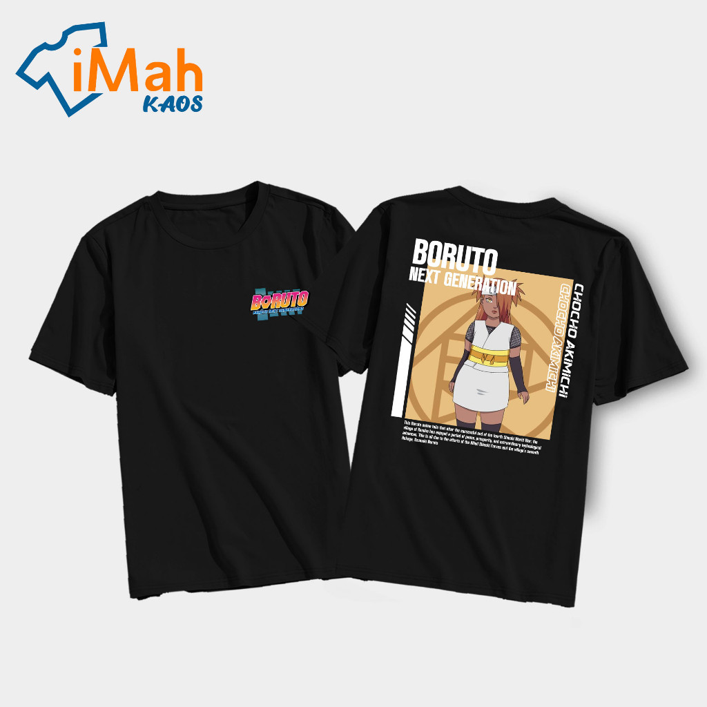 Housemith - KAOS ANIME BORUTO [ Chocho Akimichi ] - Kaos Anime BORUTO Pria & Wanita | Kaos Distro Ja