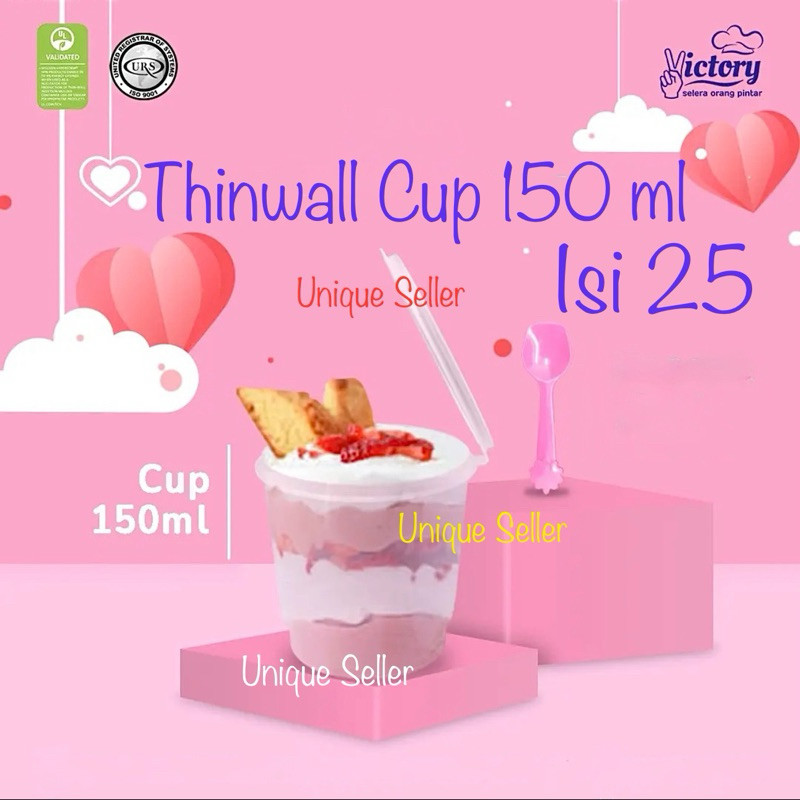 [Isi25] Thinwall Cup Puding 150 ml Victory / Thinwall Sauce Cup 150 ml / Tempat Saos Bumbu 150 ml Vi