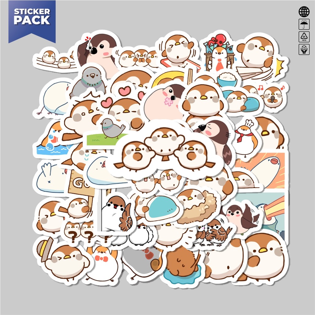 

[100PCS]Stiker Pack Sticker Hewan Burung Pipit Aesthetic Vinyl Anti Air Dekorasi Sticker Laptop Buku Journal Koper Helm Casing HP Gitar Helm Skateboard