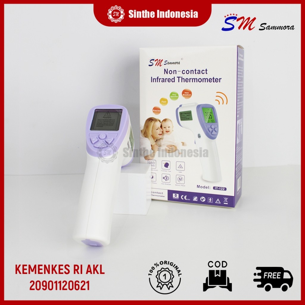 Thermometer Tembak Infrared / Termometer Cek Suhu tubuh IT122 / Thermogun Sammora / Thermometer gun