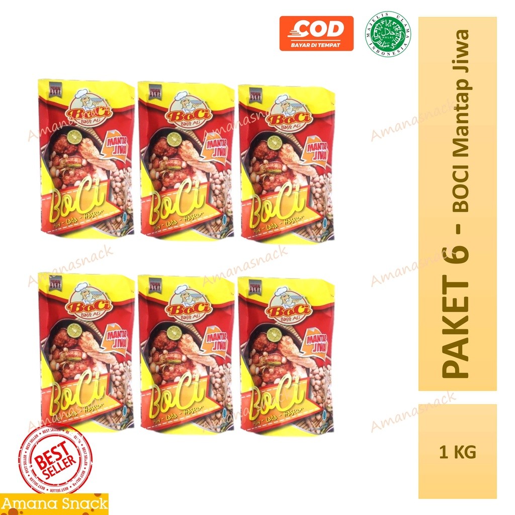 

Paket 6 BOCI 1 Kg - Boci Baso Aci Mantap Jiwa Geprek White Curry