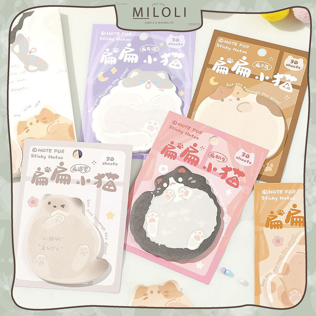 

[MILOLI] 30Lembar CAT CUTE ANIMAL SERIES Sticky Notes Memo Note Lucu Paper Notepad - C0073