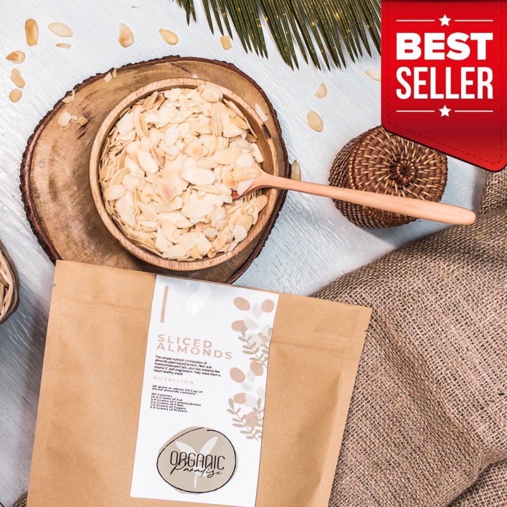 

Roasted Almond Slice 500 gram / Almond Iris Panggang 500 gram Premium Organic Paradise TERMURAH