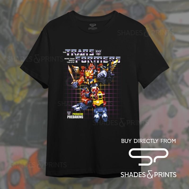 Predeking Transformer Predacons G1 Retro 80S Kaus Kustom Kartun Kaus Pria Lingerie Halus Klasik Atas