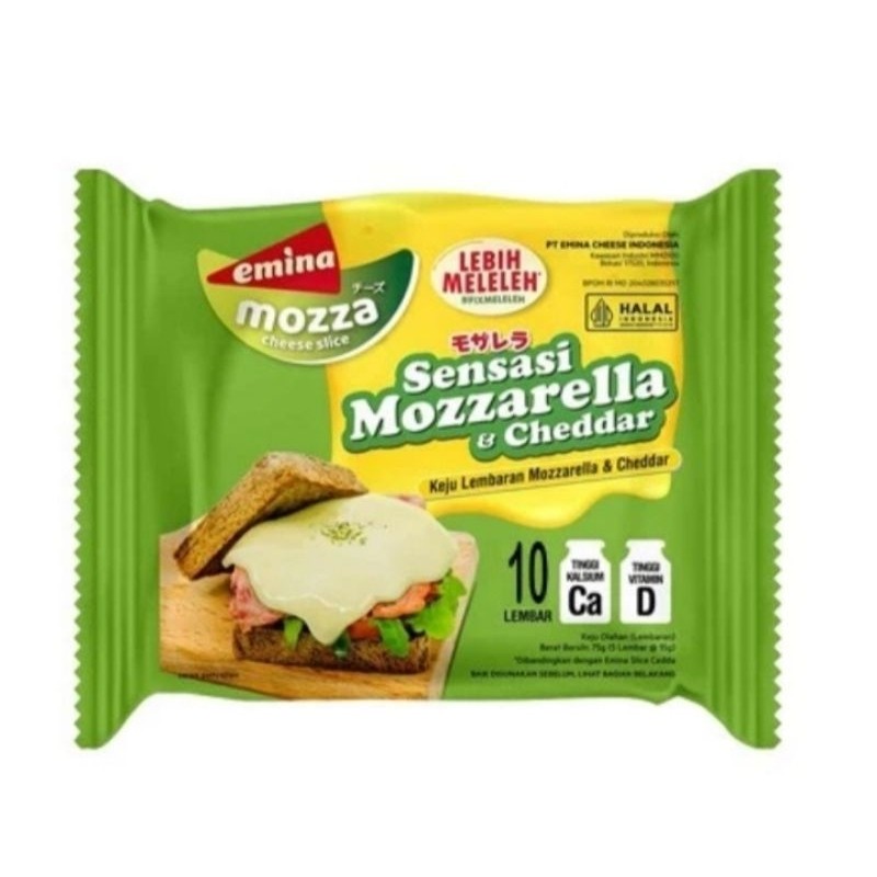 

Emina Cheese keju Slice Mozza isi 10's Kemasan Baru