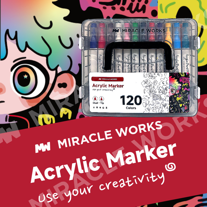 

Jaje.store MW Spidol Akrilik Dual Tip 24/36/48/60/72/96/120 Warna Paint Marker DIY Painting Spidol