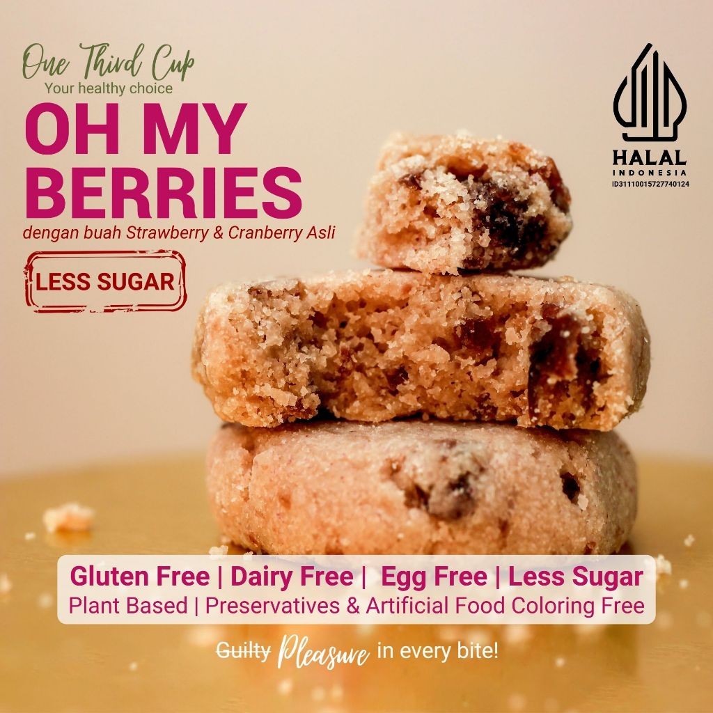 

Butter Cookies Premium - Gluten Free Tanpa Susu Tanpa Telur Rendah Gula Plant Base - Oh My Berries