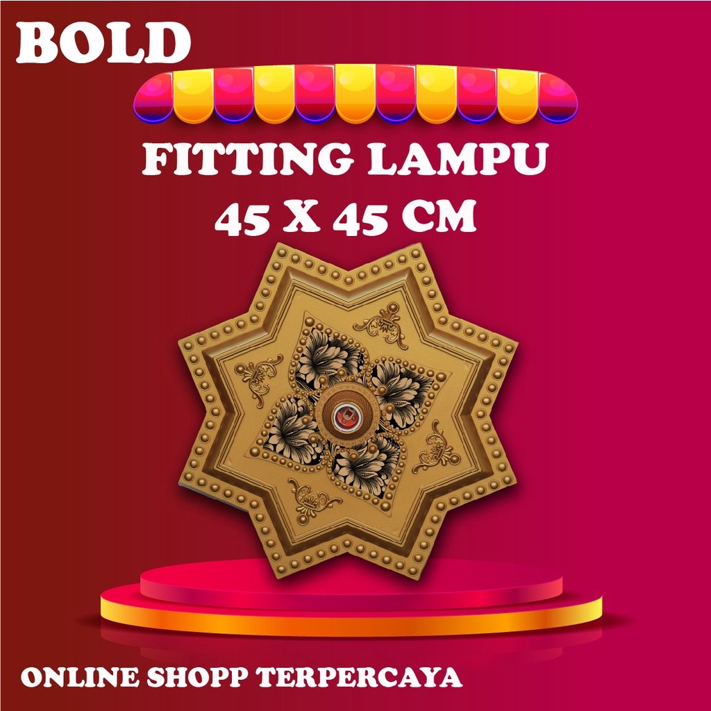 FITTING LAMPU PLAFON PVC 45CM BINTANG FITTING LAMPU PLAFON HIAS MODERN FITING PLAFON SEGIEMPAT  45 X